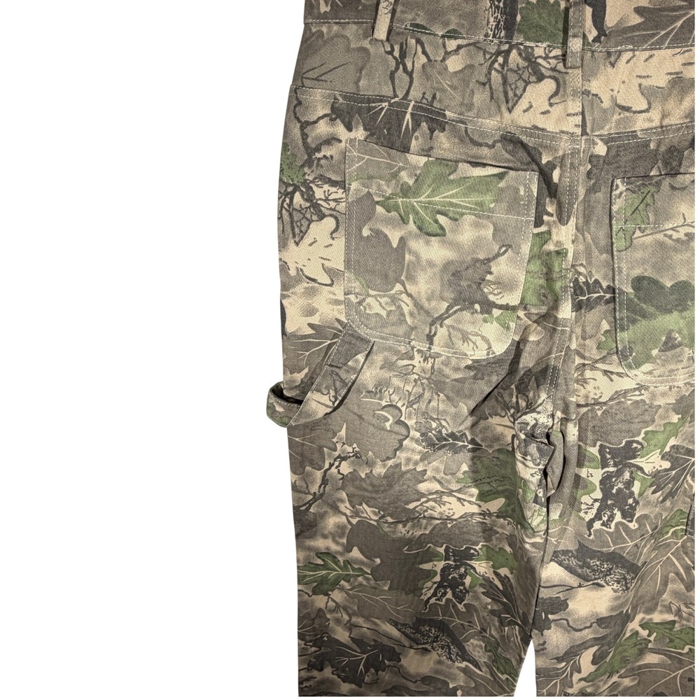 12th Tribe Camo Carpenter Pants Green Brown Forest Camouflage Utility NWT - Picture 5 of 12
